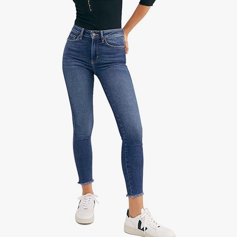 We The Free High-Rise Skinny Jeans in Dark Blue Wash